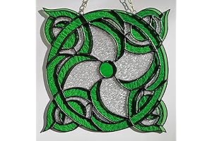 Abstract Round Stained Glass Panel - A Tiffany-esque Masterpiece