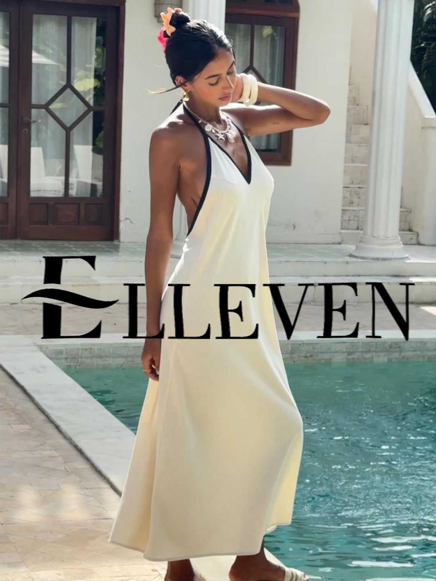 ELLEVEN Linen Maxi Dresses for Women Summer Vaction Boho Long