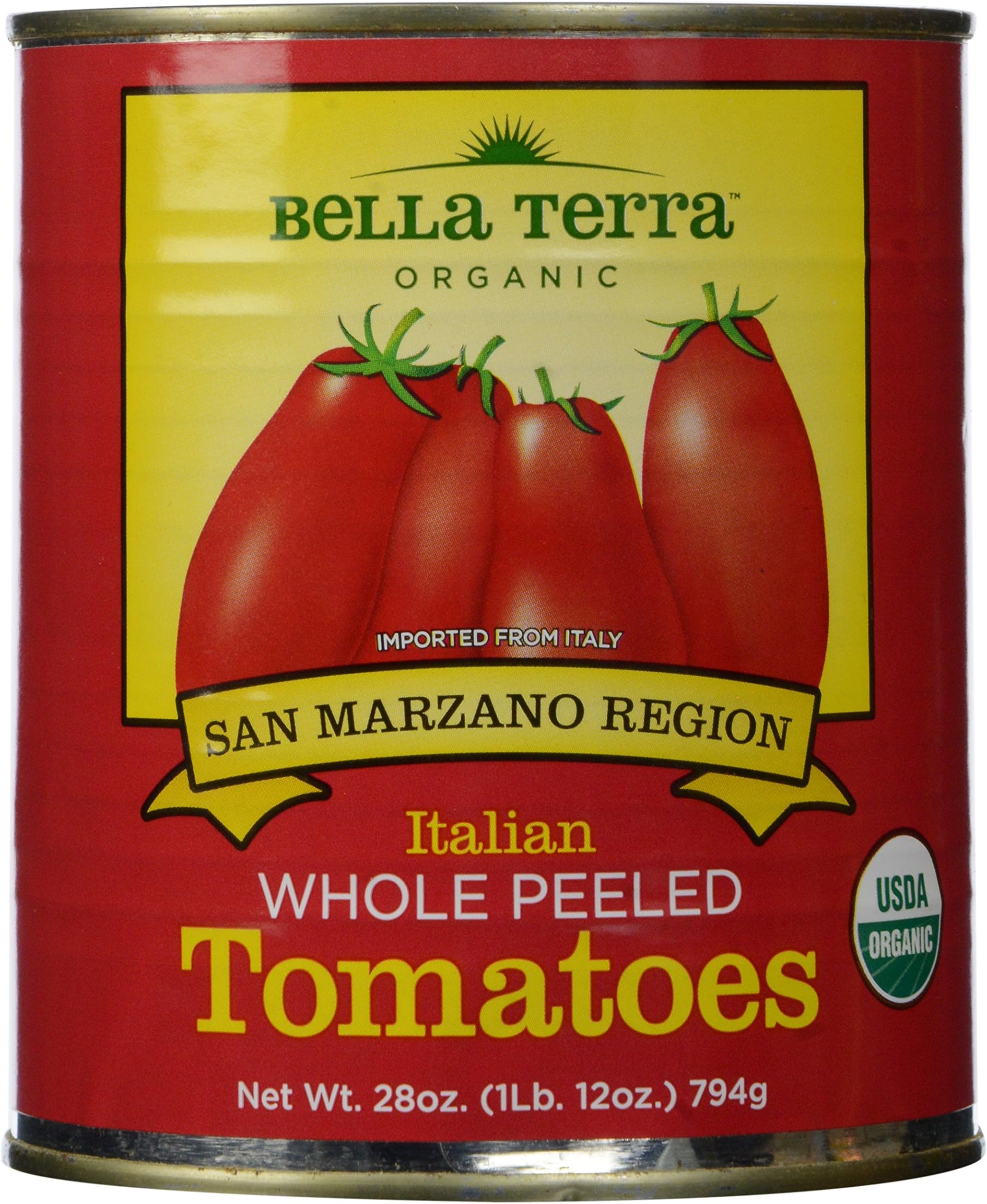 Bella Terra San Marzano Region Whole Peeled Tomatoes, 28