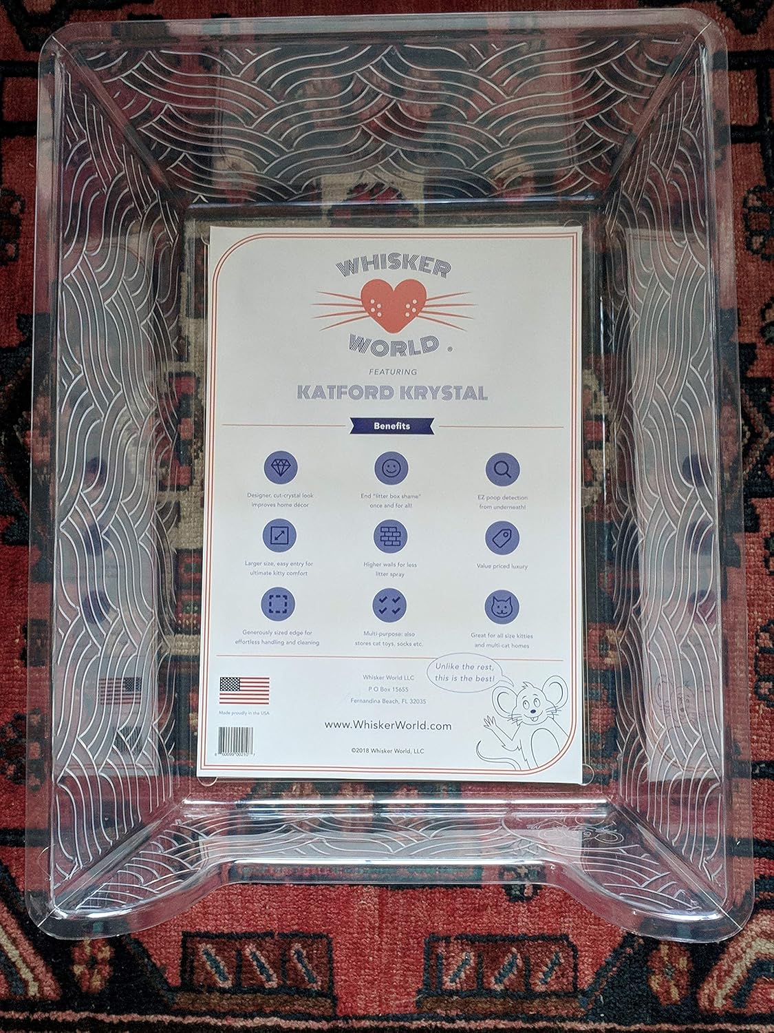 Whisker World Designer Plastic Large | Extra Large Cat Litter Box : Pet Supplies