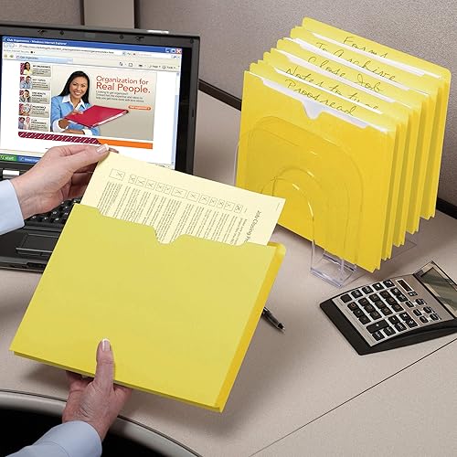 Miniatura 7 de Smead Chaquetas de archivo, panel frontal cortado con pulgar, tamaño legal, azul, 50 por caja (75562)