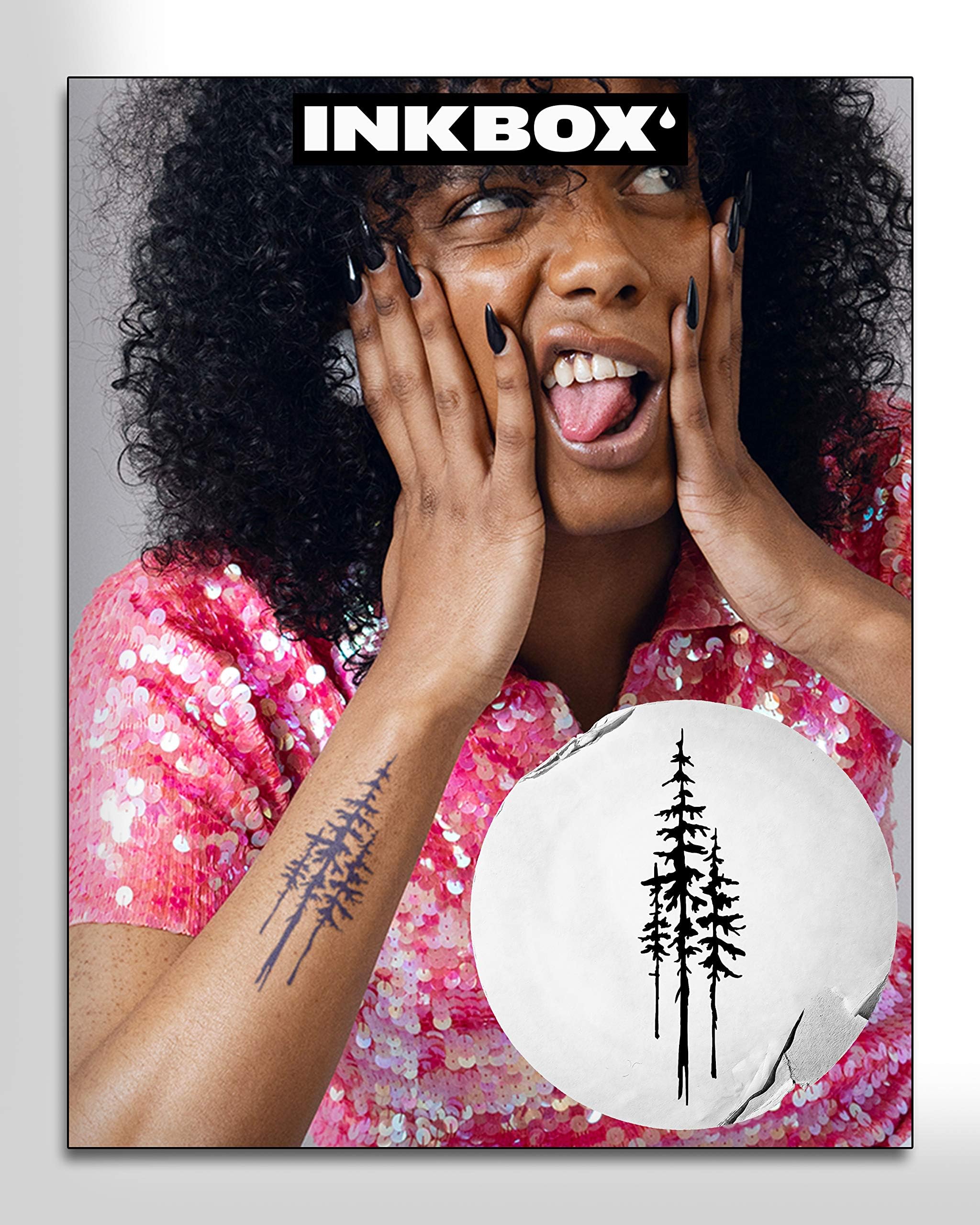 Temporary Tattoos, Semi Permanent Tattoo, One Premium Easy Long Lasting, Waterproof Inkbox Tattoo with For Now Ink. Lasts 1-2 Weeks, Tree Tattoo, Lambertiana, 5x2in