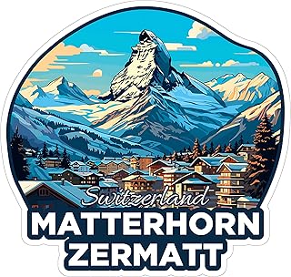 Matterhorn Zermatt Switzerland Sticker 4 Inch City Travel Souvenir - Waterproof Vinyl Decal for Laptop Water Bottle Car Tumbler - Durable Aesthetic Long-Lasting Stickers for Adults ID44990