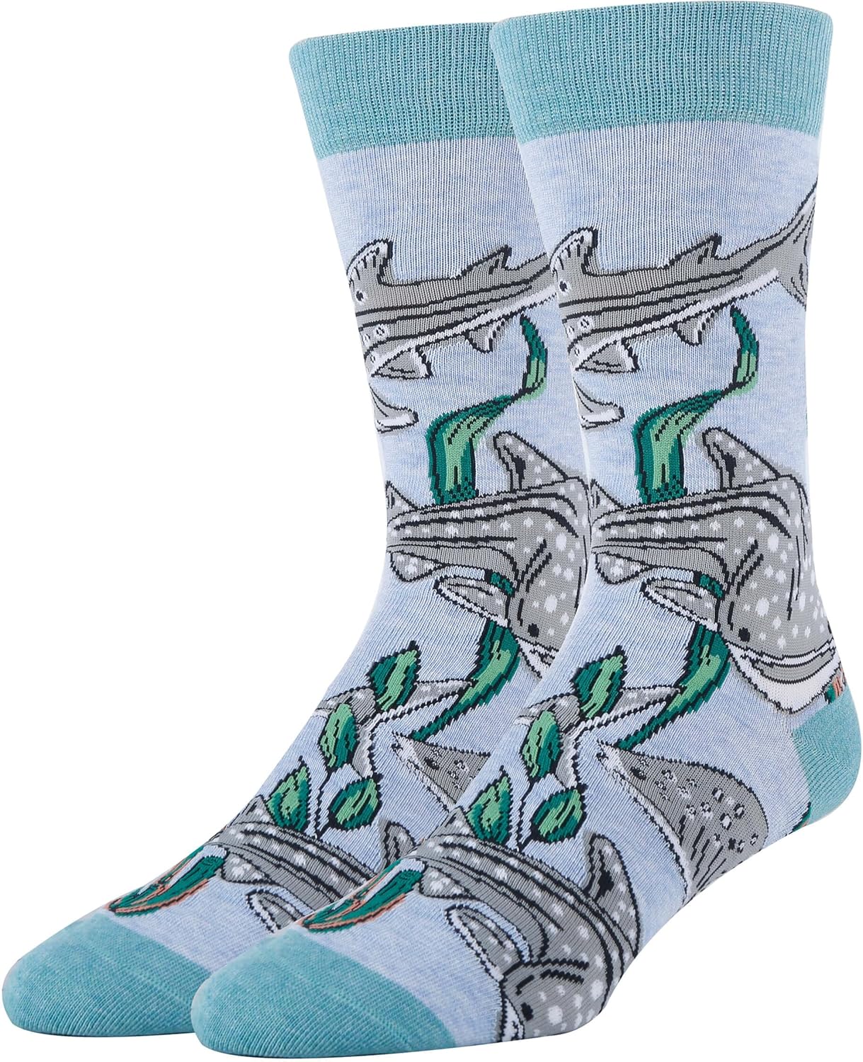 ooohyeah Mens' Novelty Aquatic Theme Crew Socks, Funny Crazy Ocean Dress Socks Gift, Fit Men's Shoe Size8-13