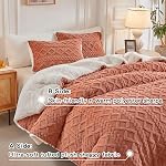 Joyreap 3-Piece Fluffy Faux Fur Sherpa Comforter Set Beige White, Queen Size Luxury Tufted Bedding Comforter Set, Ultra Soft Warm Cold Weather Plush Comforter Bed Set- 88x88 inches