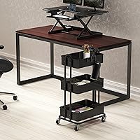 Vista 2 de Simple Houseware - Carrito de metal resistente de 3 niveles, color Negro