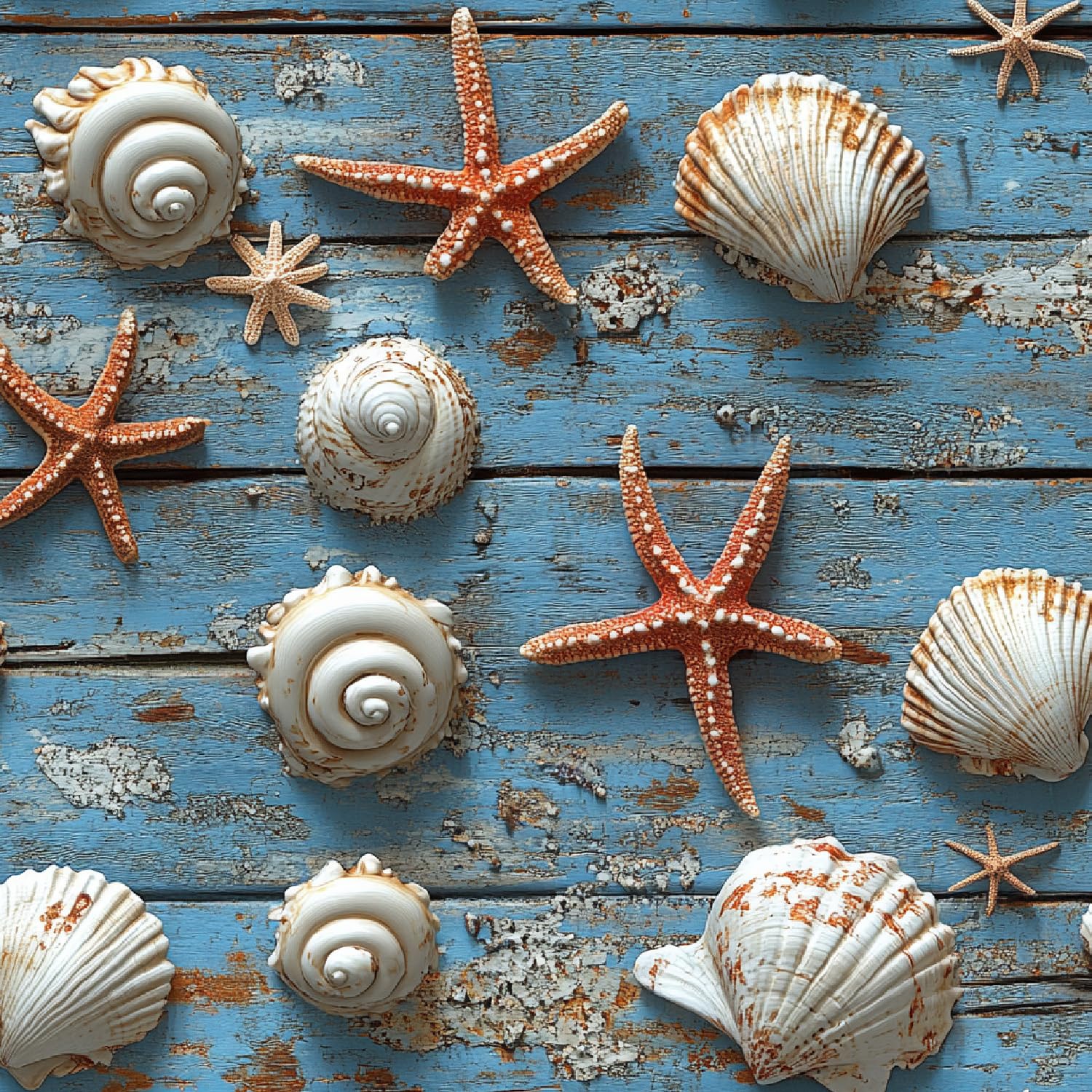 Papier peint étoile de mer adhésif pour rénover un comptoir de bain