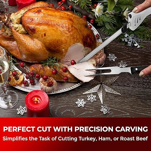 Miniatura 2 de Cuchillo eléctrico Mueller Ultra-Carver para cortar carnes, aves, pan, espuma para manualidades. Hojas de acero inoxidable, motor potente, mango