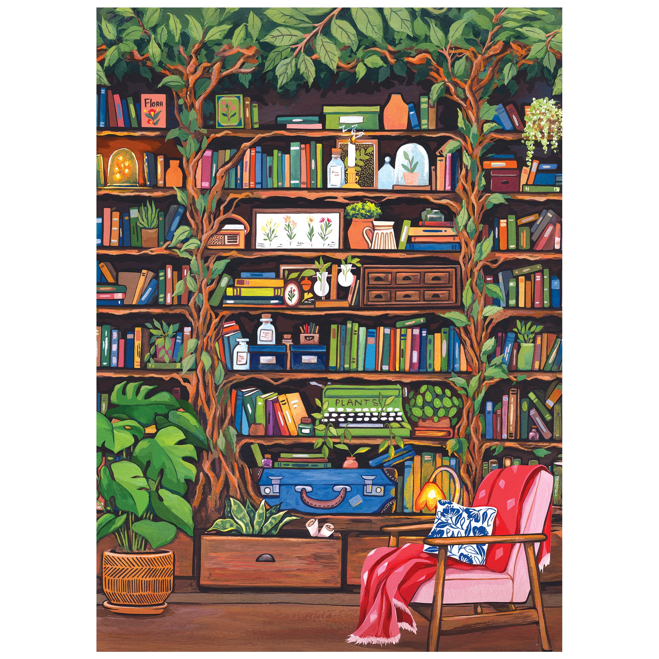 RoseArt - Hobby Haven - Bookshelf - 1000 Piece Jigsaw Puzzle for Adults - Perfect for Reading Enthusiasts