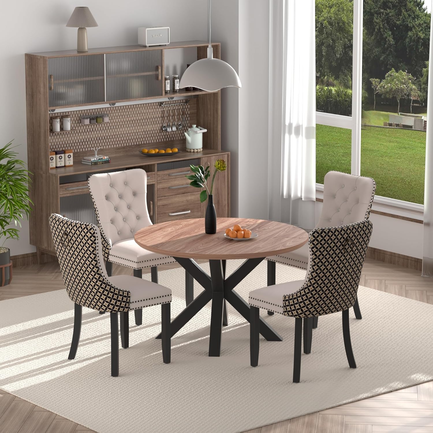 Amazon.com - VAKTULS 47 inch Round Dining Table for 4,Modern Kitchen ...