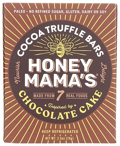 HONEY MAMAS Barra de trufa de cacao y pastel de chocolate, 2.5 onzas