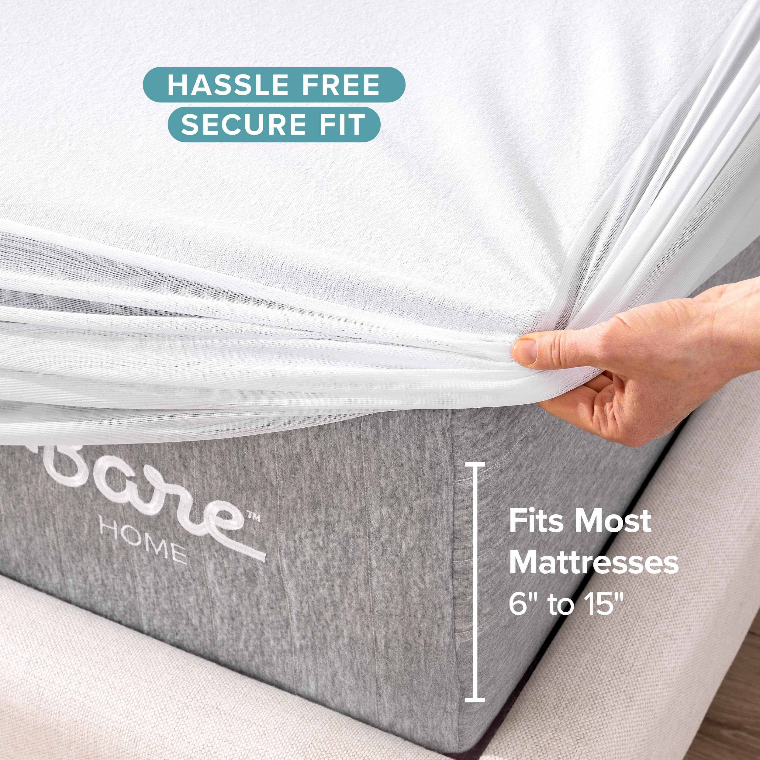 Bare Home King Size Mattress Protector - 100% Waterproof & Breathable — product photo