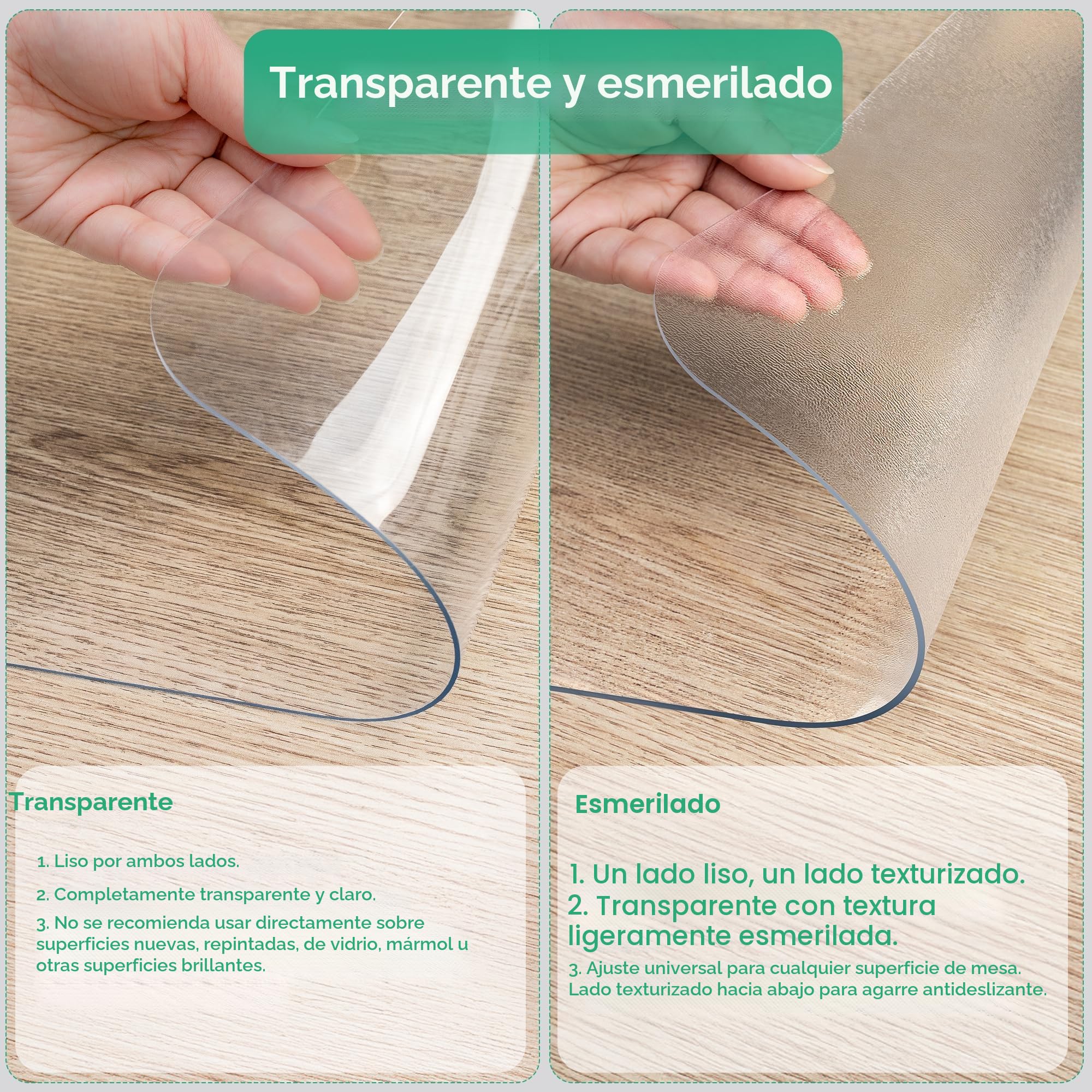 NATRKE Alfombrilla de Escritorio Transparente Grande 80x40 cm, Protector de Escritorio PVC, Estera de Escritura Antideslizante e Impermeable, Tapete de Escritorio para Ordenador para Oficina/Hogar