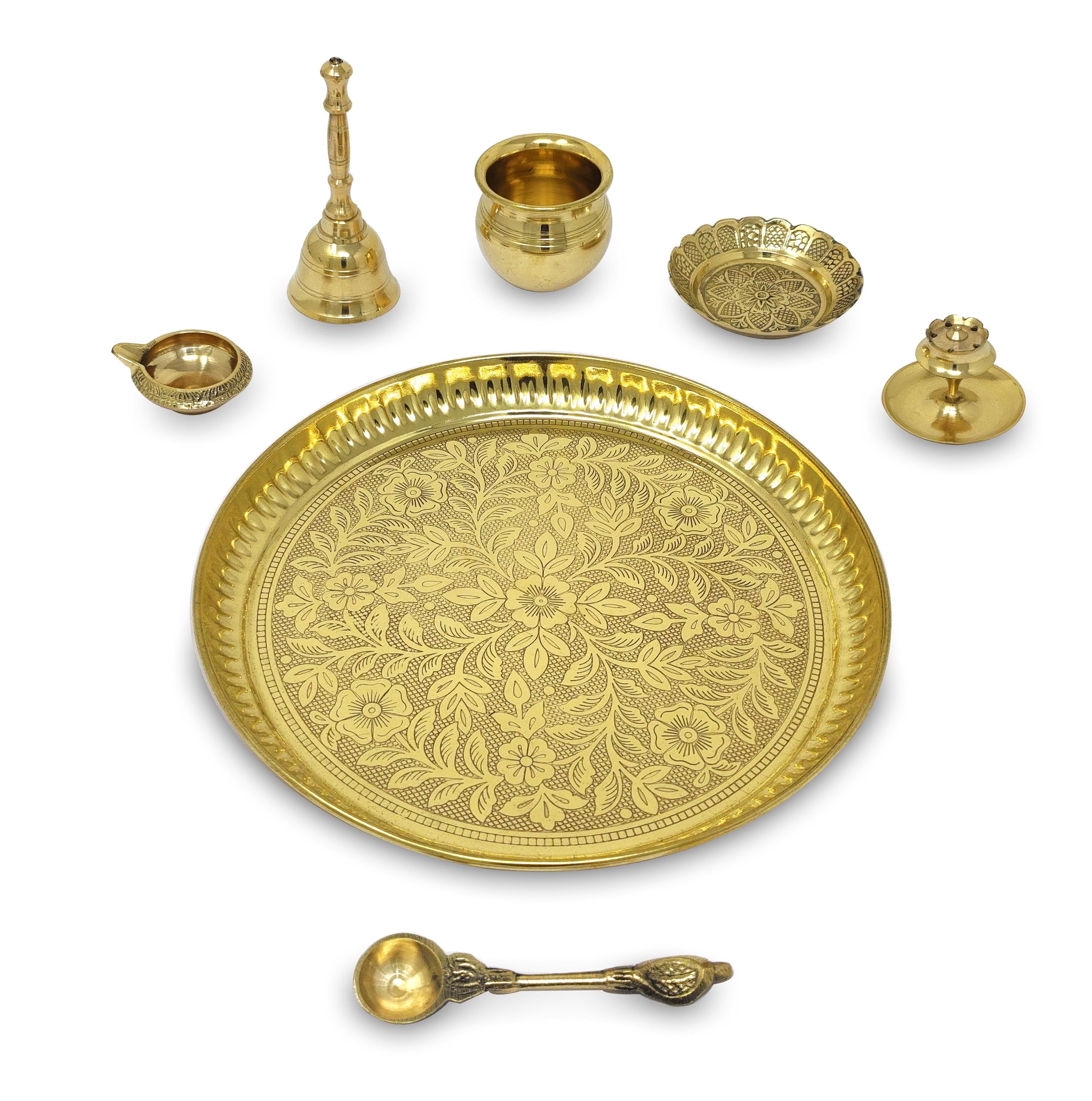 Brass Pooja Thali Set - Diwali & Wedding Gifts -3
