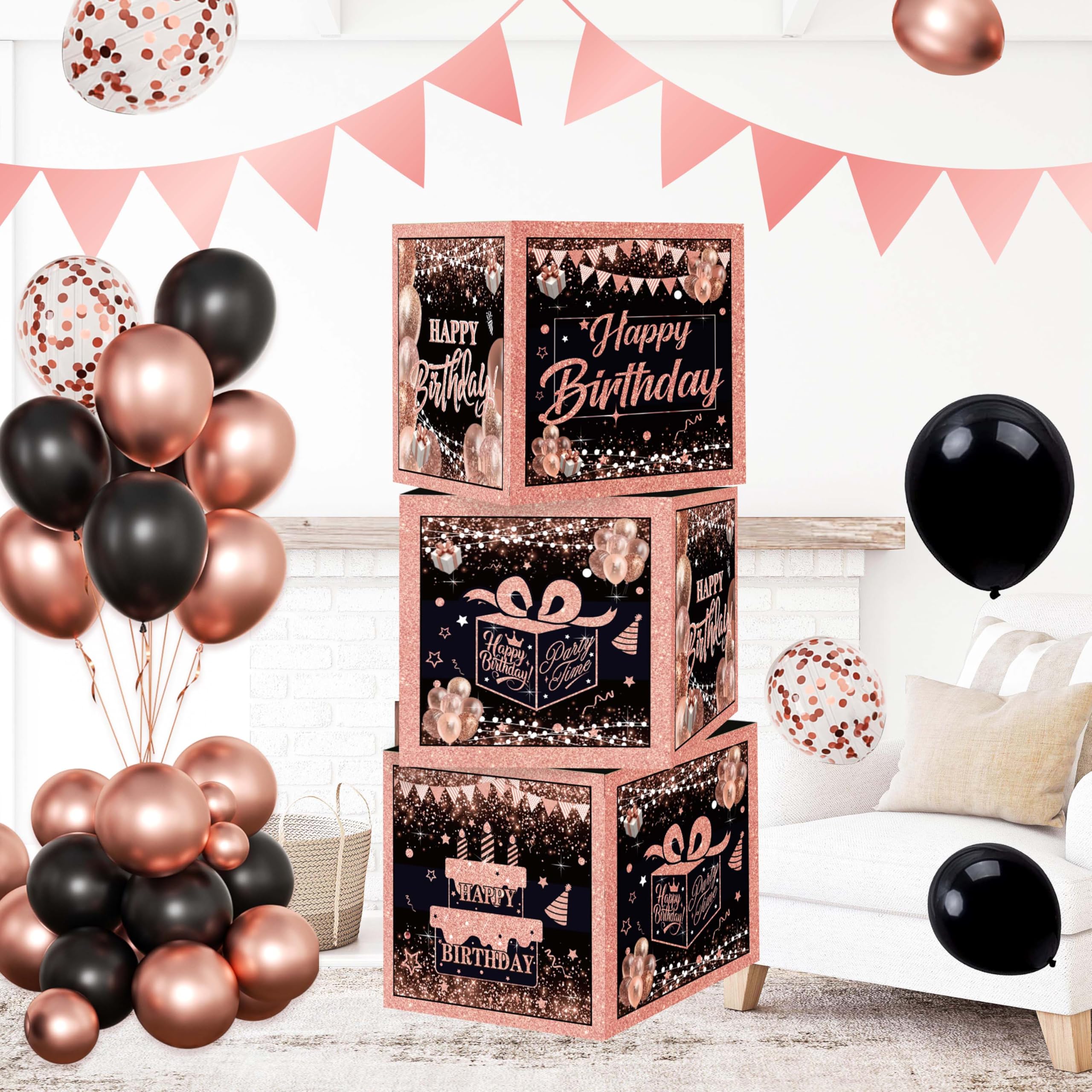 Happy Birthday Rose Gold Foil Banner | Sunshine Coast Party Supplies - View #3
