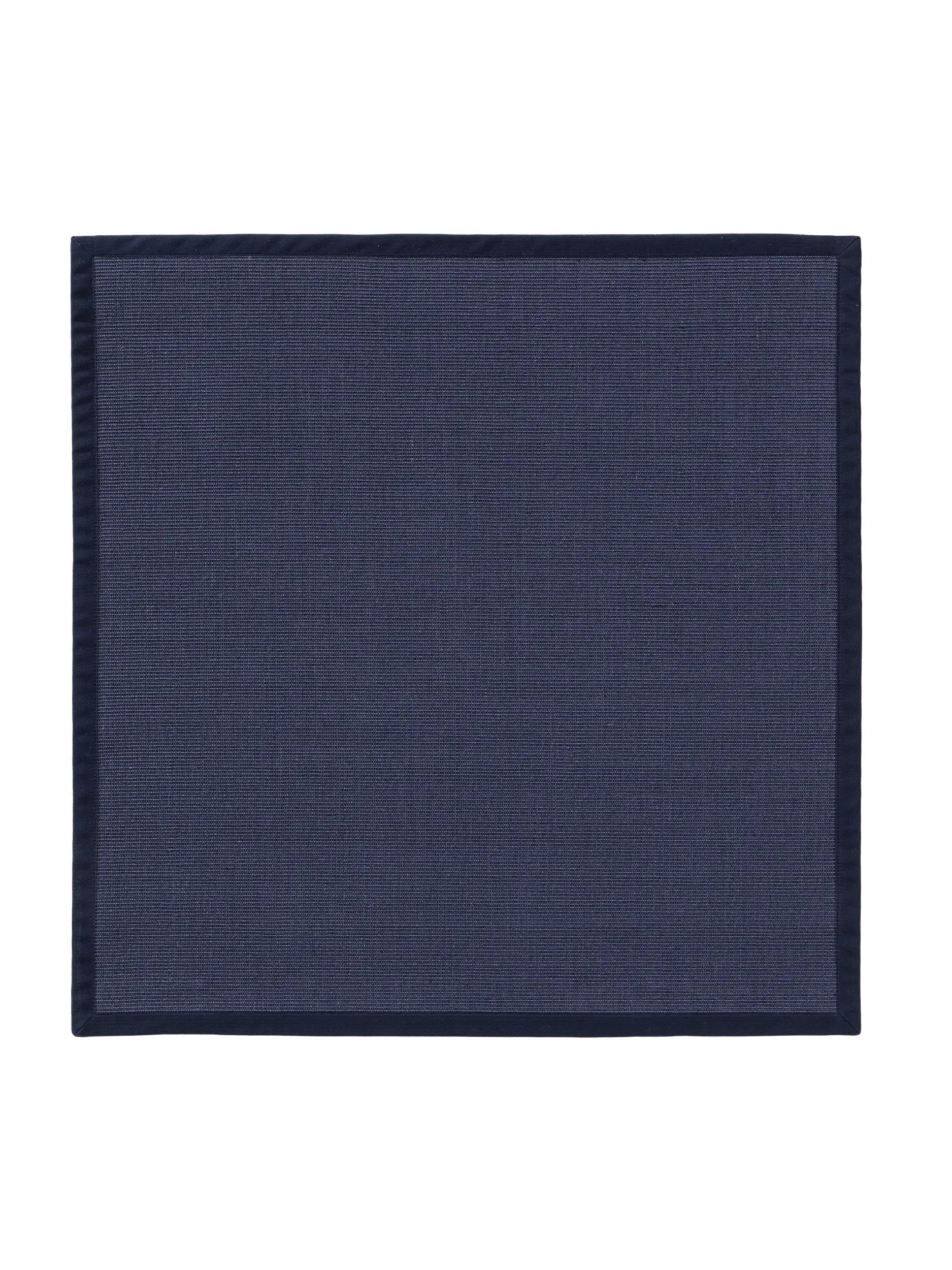 Benuta Nest Sisal Sana Tapis en Fibre Naturelle - Bleu - 150 x 150 cm - Tapis Robuste pour Salle à Manger et Salon - 100% Fibre Naturelle sisal - Design Intemporel