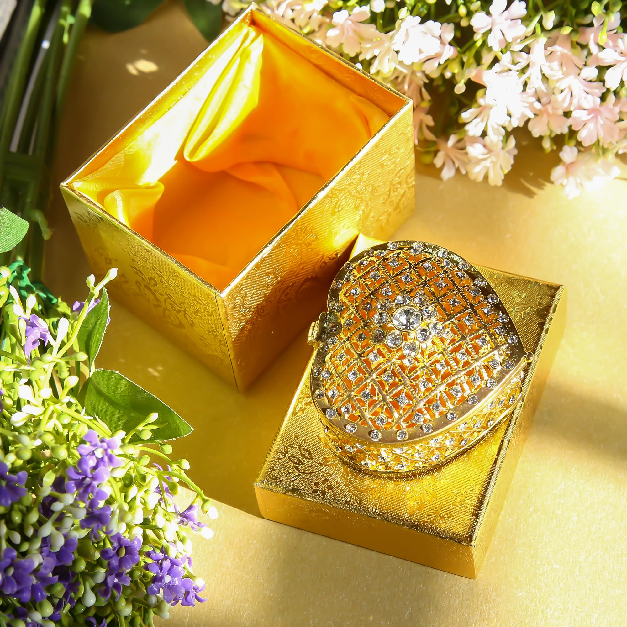 TINGKU Set Di 13 Monete Arras Per Matrimonio Cattolico - Con Scatola Portagioie A Cuore, Decorata Con Perle E Diamanti, Vergine Di Guadalupe - 5