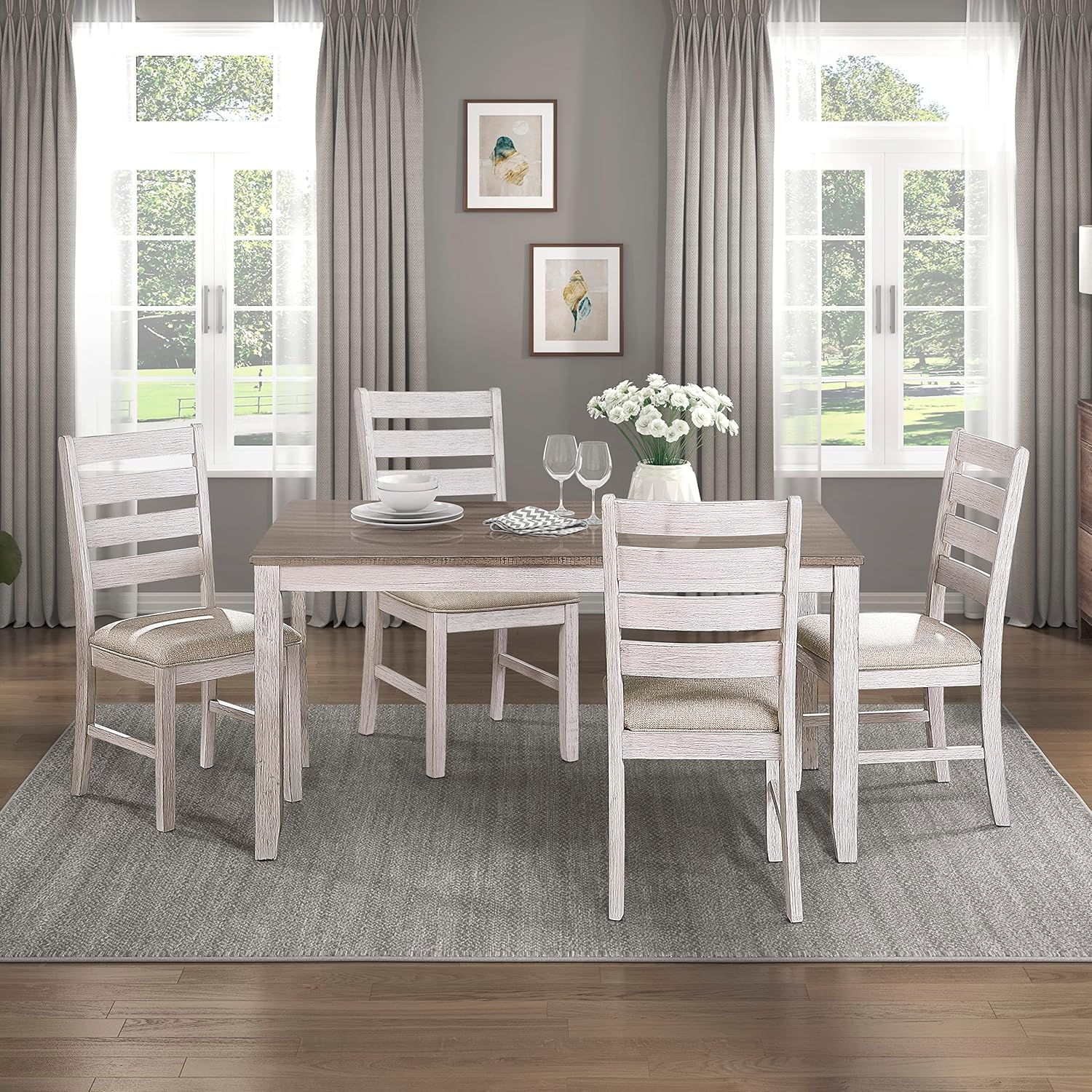 Lexicon Kerley Dining Table, Brown/Grayish White