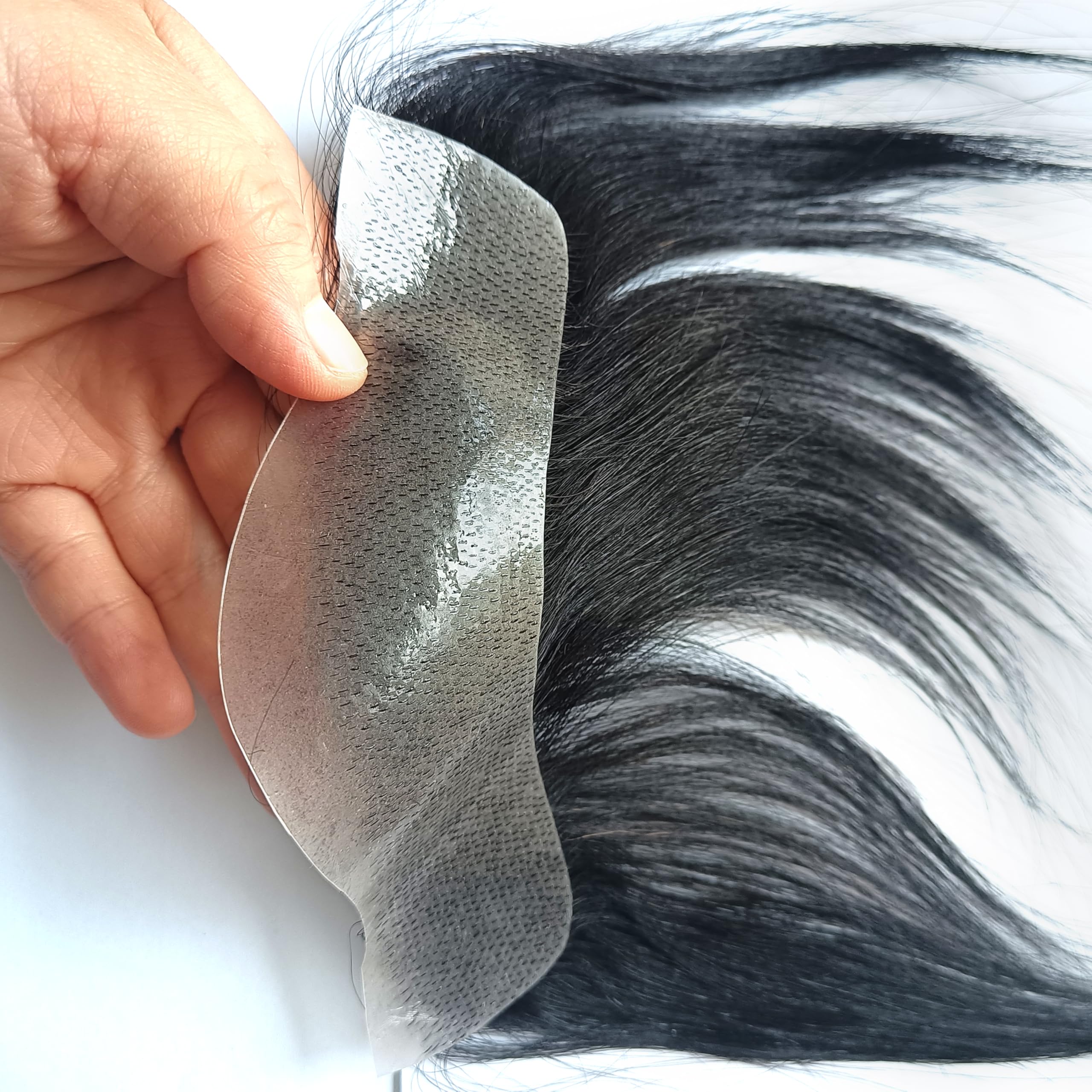 SeraphicWig Men Forehead Toupee Human Hair Lace Front Hair Pieces For Mens Natural Hairline Lace Front with Skin Perimeter Men's Hair System Natural Colour Top Hair Pieces - Image 4
