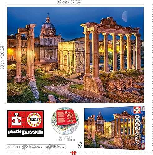 Miniatura 3 de Educa - Patrimonio de la Humanidad - Foro Romano | Rompecabezas de 2000 piezas - Pegamento para rompecabezas incluido - La imagen completa mide