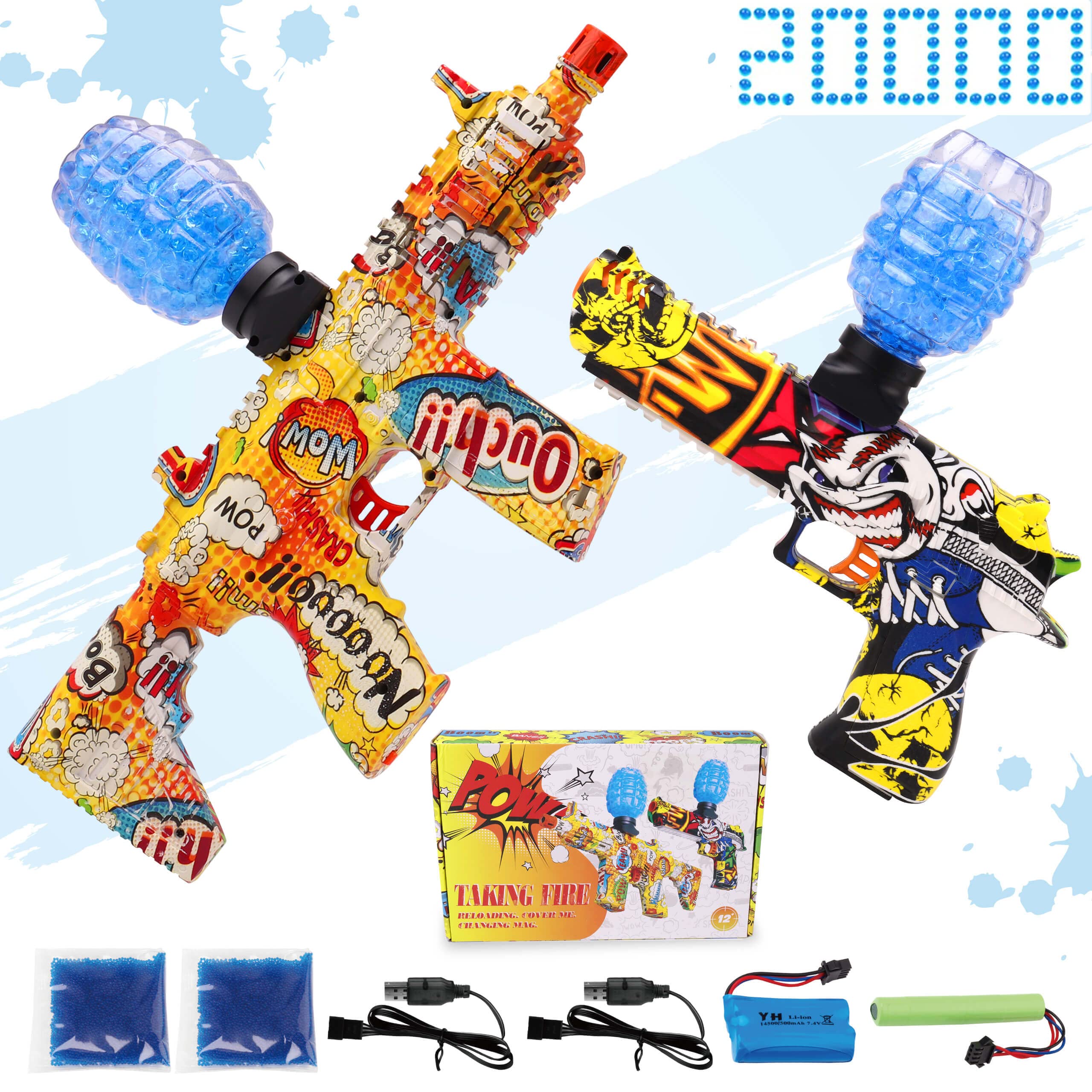 Buy [2 Set] Splatter Ball Gun Gel Gun, EcoFriendly Electric Gel Ball Blaster Gun Automatic