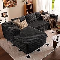 Vista 7 de ovios Sofá seccional Cloud de 104" con chaise en forma de L, sofá modular moderno con asiento profundo, sofás tapizados para sala de estar y Gris