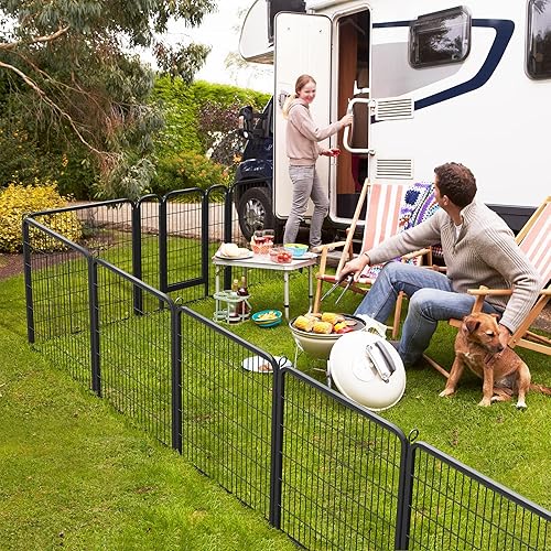 Miniatura 2 de Yaheetech Corralito para perros para interiores, valla extra ancha para perros y exteriores, plegable, corral de ejercicio para patio, jardín,