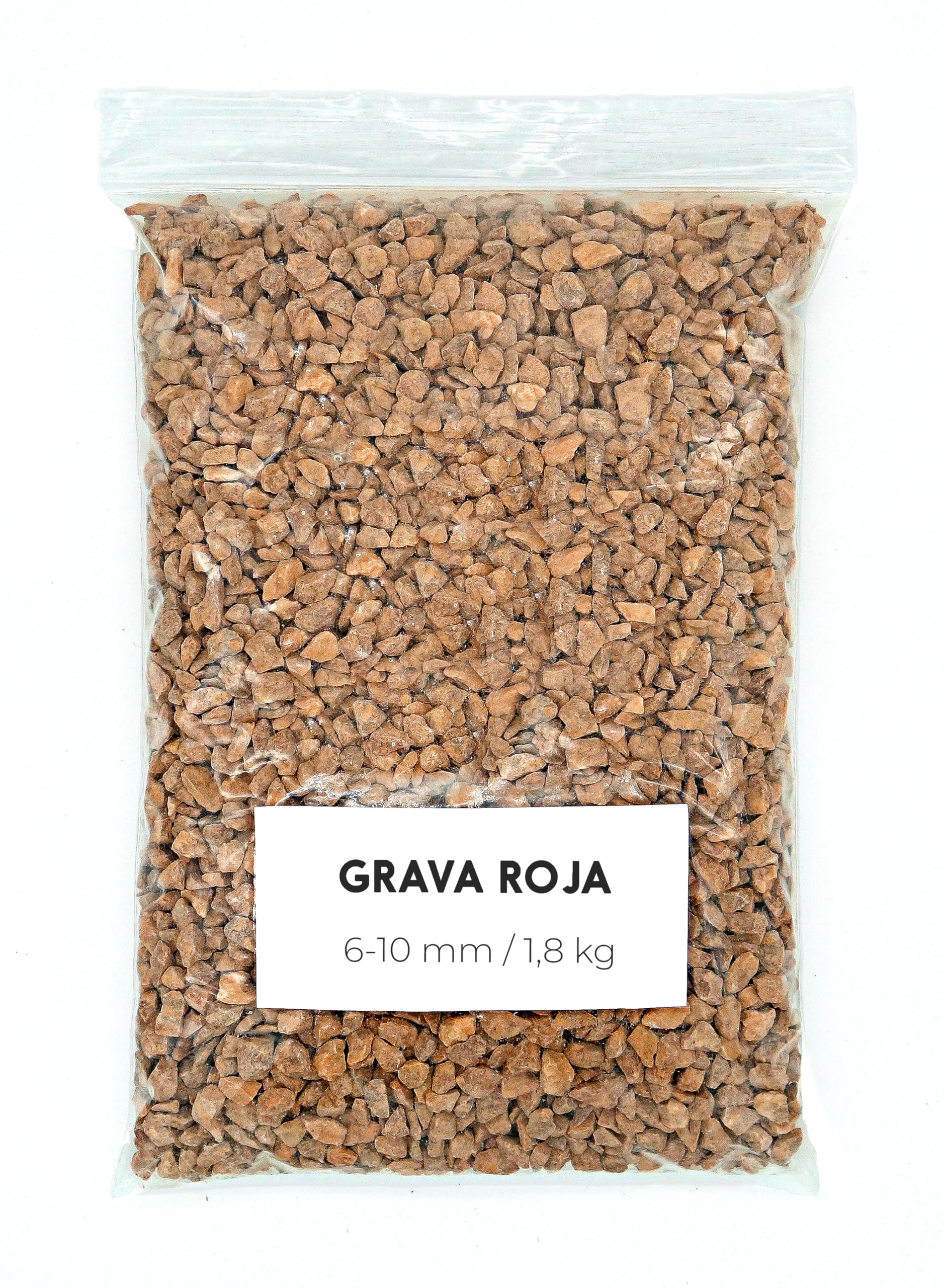 Grava Roja 1,8kg - Piedras Decorativas - Grava Acuario - Piedras Decorativas para Jarrones - Piedras Acuario y Peceras - Piedras para Macetas - Piedrecitas Decorativas - Grava Jardin (6-10 mm)