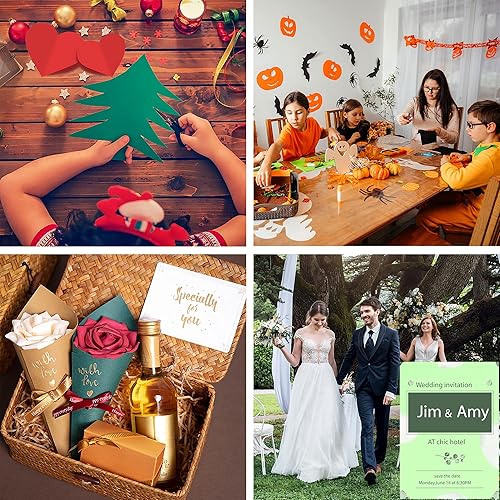 Vista 98 de 24 hojas de papel de cartulina negra de 8.5 x 11 pulgadas para tarjetas de bricolaje, invitaciones, álbumes de recortes y otras manualidades