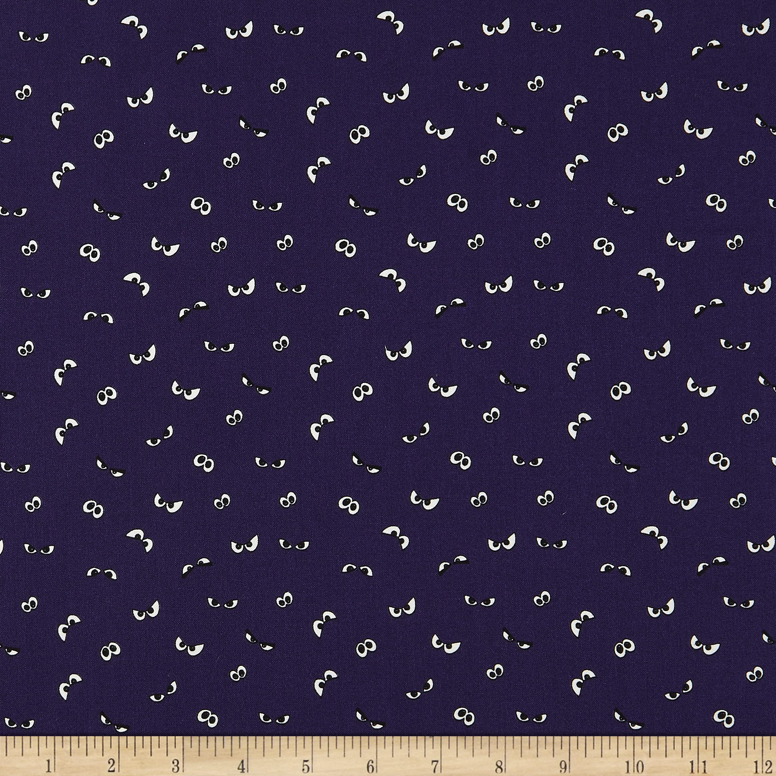 Riley Blake Glow In The Dark Spooky Hollow Eyeballs Eggplant, Quilting Fabric by the Yard