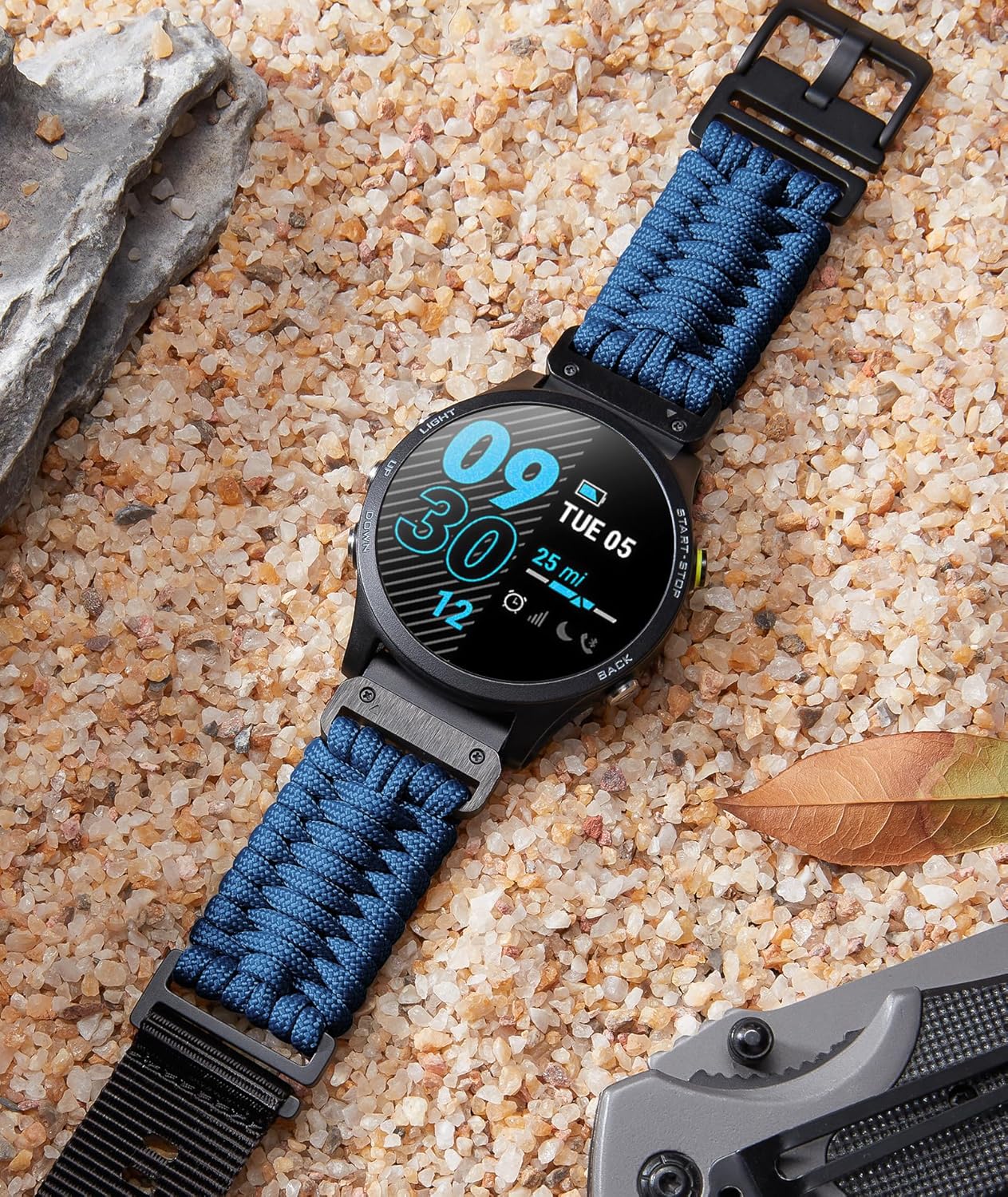 BINLUN Compatible with Garmin Watch Band 20mm 22mm 26mm, Heavy-Duty Braided 550 Paracord Nylon Sport Replacement Strap Design for Quickfit Fenix/Fit for Forerunner/for Instinct/for Quatix/for MARQ