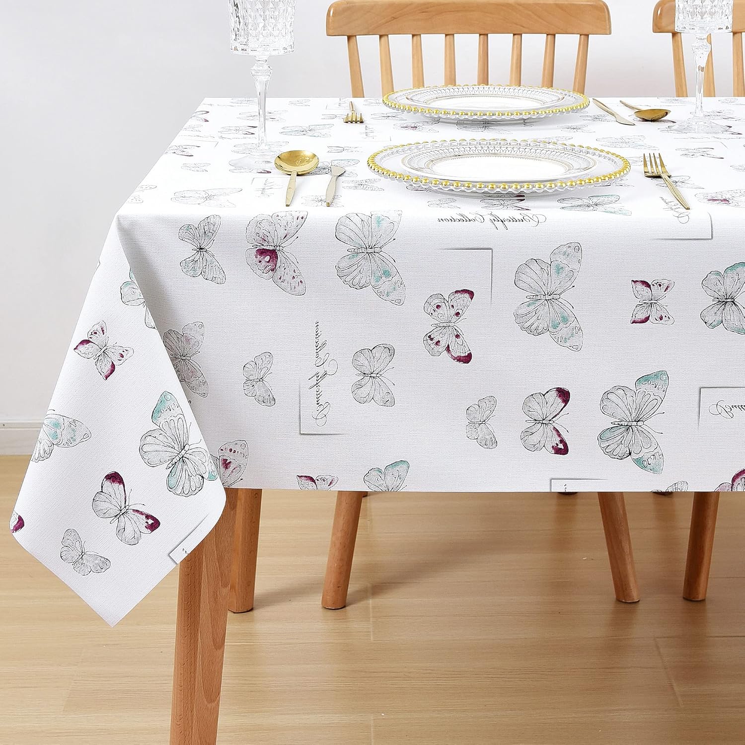 LOHASCASA Vinyl Table Cloth 4ft Small Square Tablecloth