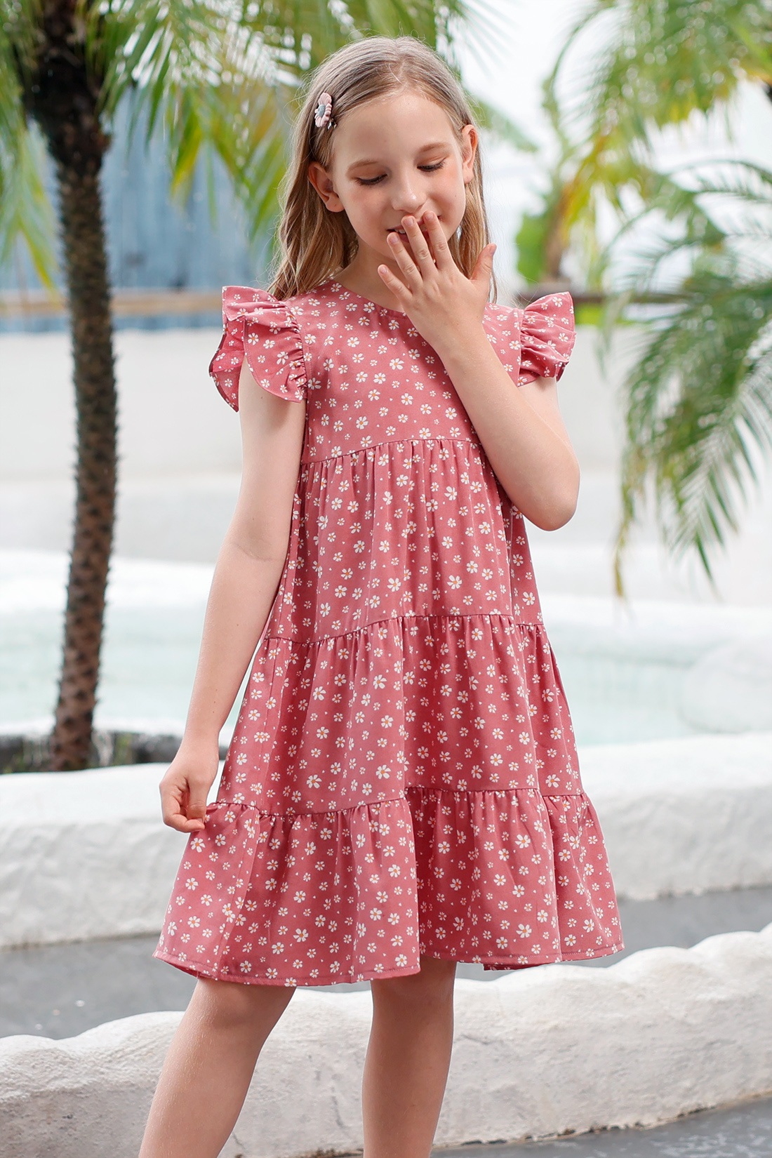 ミストレアスBicolor Ruffle Pleated Dress ミストレアスBicolor