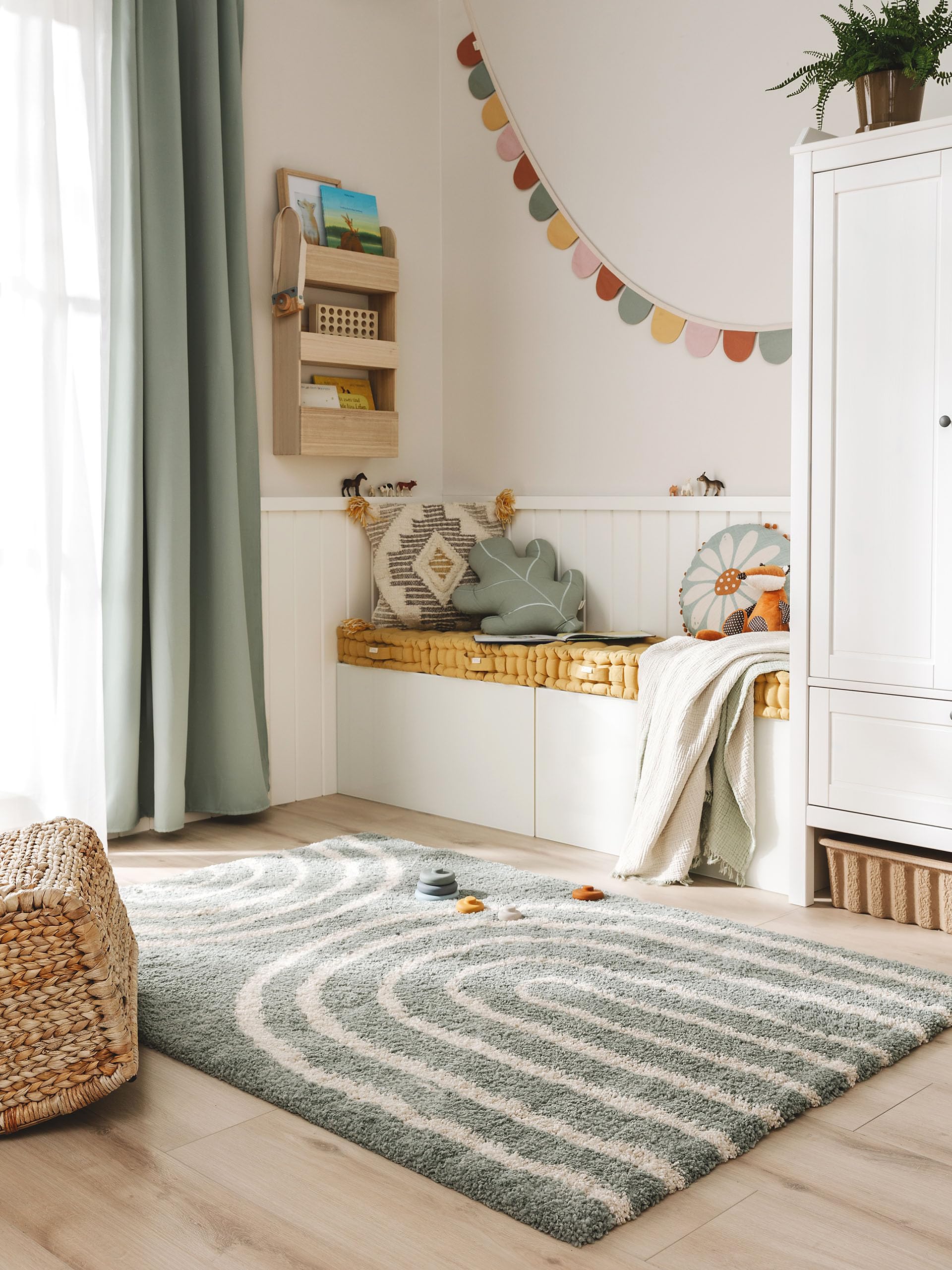 Tappeto Per Cameretta Bambini Linnea 140x200 Cm - Verde, In Polipropilene, Certificato OEKO-TEX - Foto 10