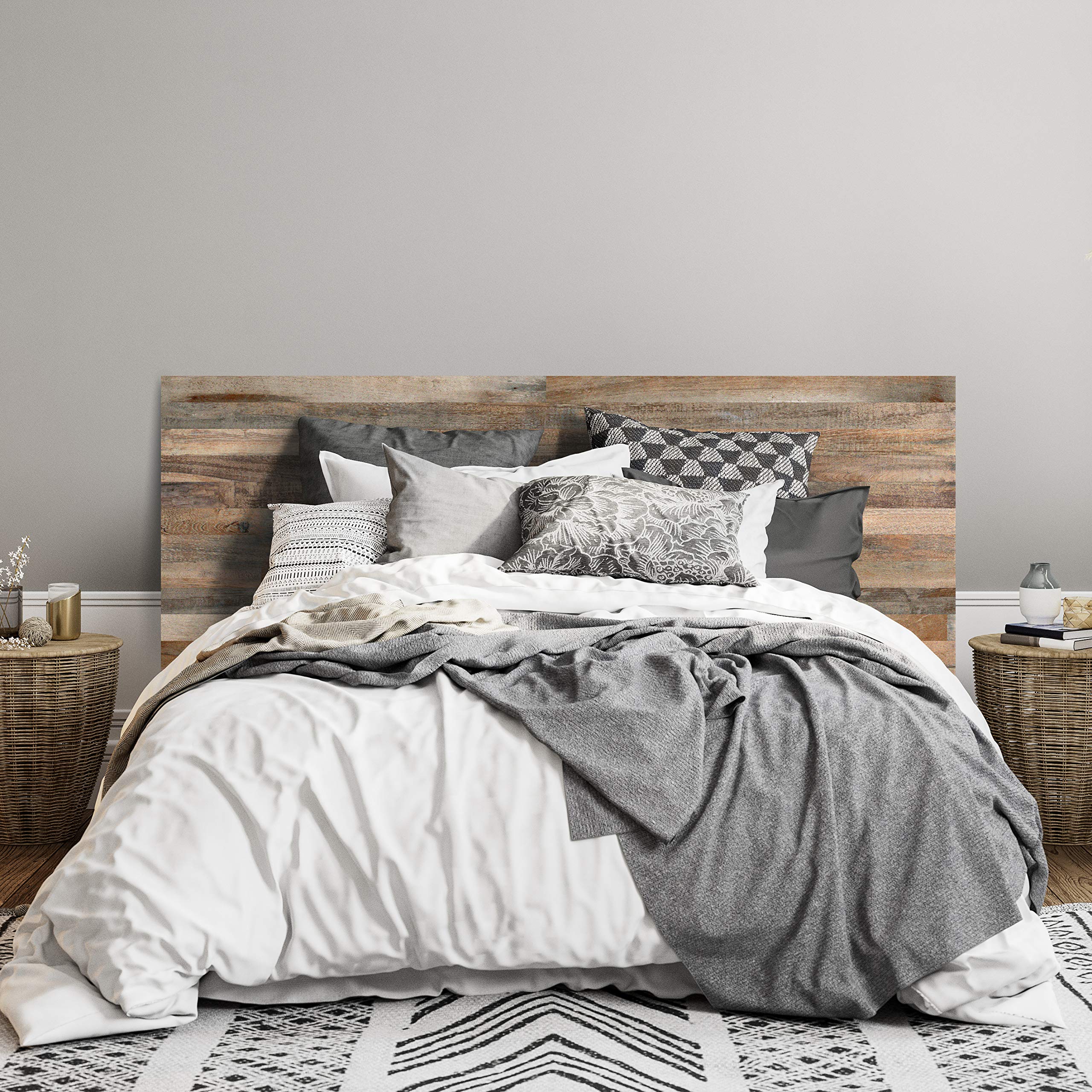 MEGADECOR DECORATE YOUR HOME Cabecero Cama PVC 5mm Decorativo Económico. Modelo - Allanton (100x60cm, Marrón)