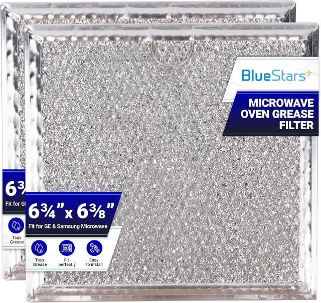 PACK OF 2 BlueStars WB02X11534 Filtre à graisse pour four à micro-ondes 6-3/8 x 6-3/4 x 3/32 pouces - Convient pour GE & Fours à micro-ondes Samsung Over-the-Range - Remplace DE63-00666A AP5306190 PS3506741