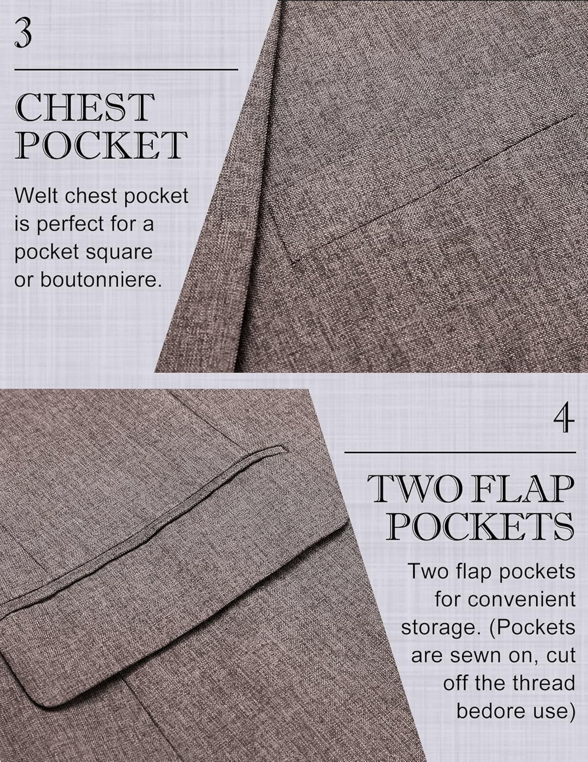 COOFANDY Men's Casual Blazer Lightweight Unlined Sport Coat Regular Fit Two Button Suit Jacket - Image 5