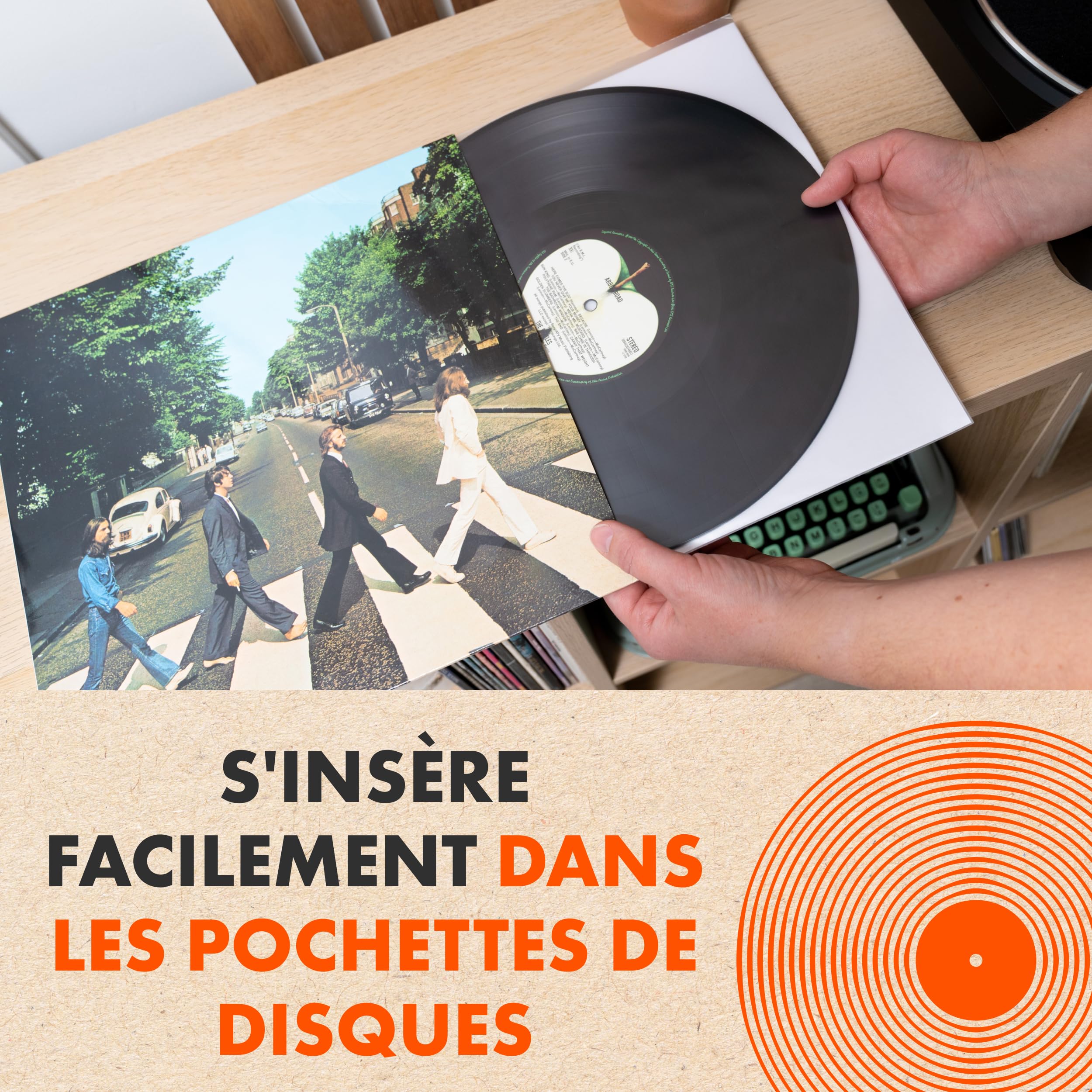 SPINCARE 100x Pochettes Protection Antistatique Intérieures Vinyle 33 Tours LP | Audiophile 33t 12" Qualité D'archivage Triple Couche Pochette | pour Remplacer Les Poches en Papier Et en Carton