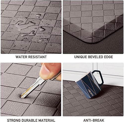 Vista 113 de HappyTrends - Tapete acolchado antifatiga de 17.3 x 28 pulgadas, grueso, impermeable, antideslizante, resistente, ergonómico, cómodo, para cocina