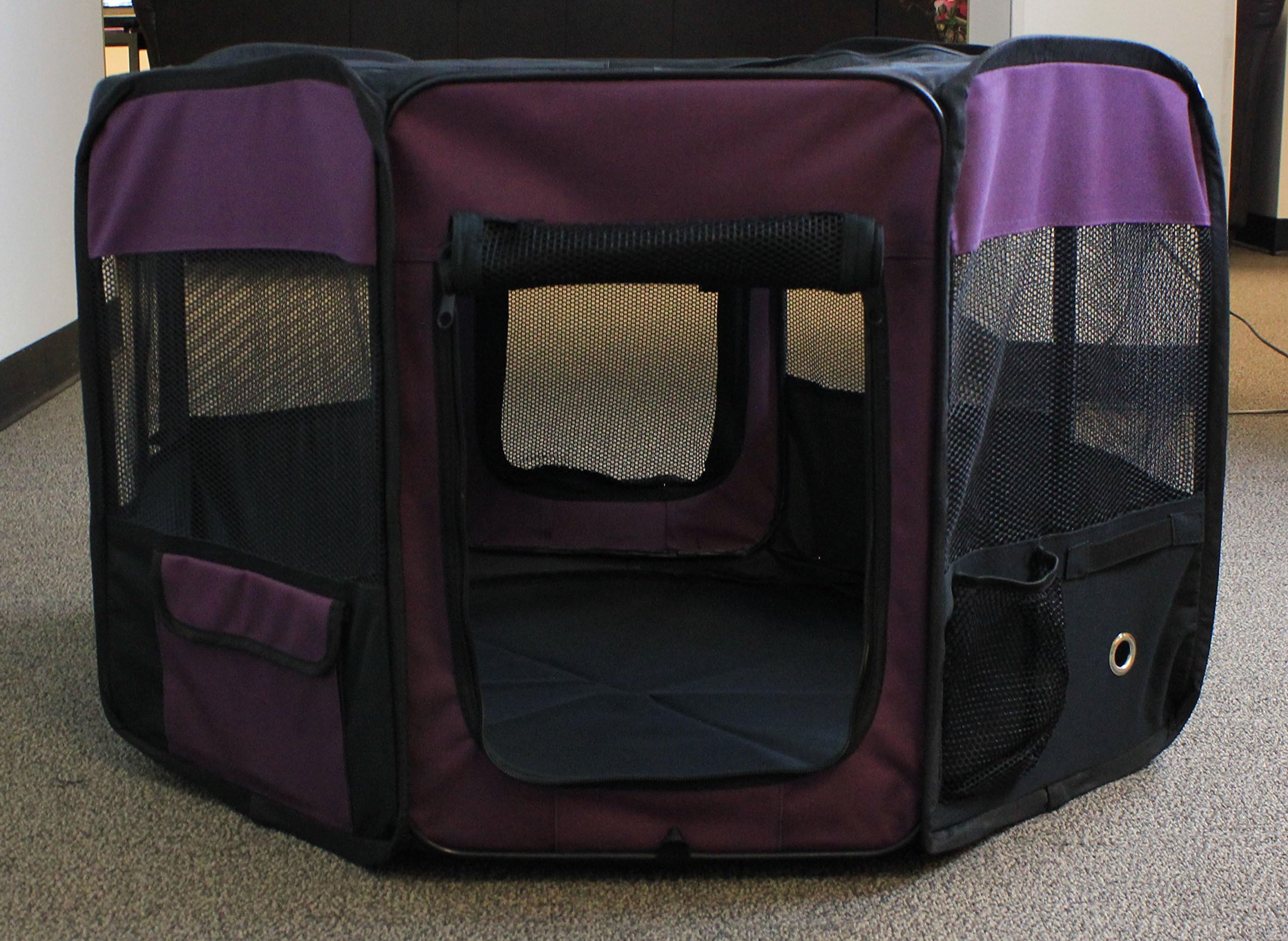 Petmark 35" Foldable Playpen Exercise 6 Panel Tent for Dog and Cat (Purple, XS) Domestic Shipping in USA only