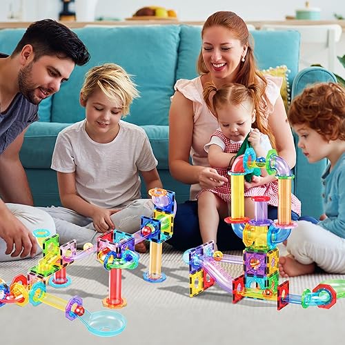 Miniatura 2 de PicassoTiles Paquete de expansión de 15 piezas de mármol magnético para bloques de construcción de azulejos magnéticos, kit de juguetes de