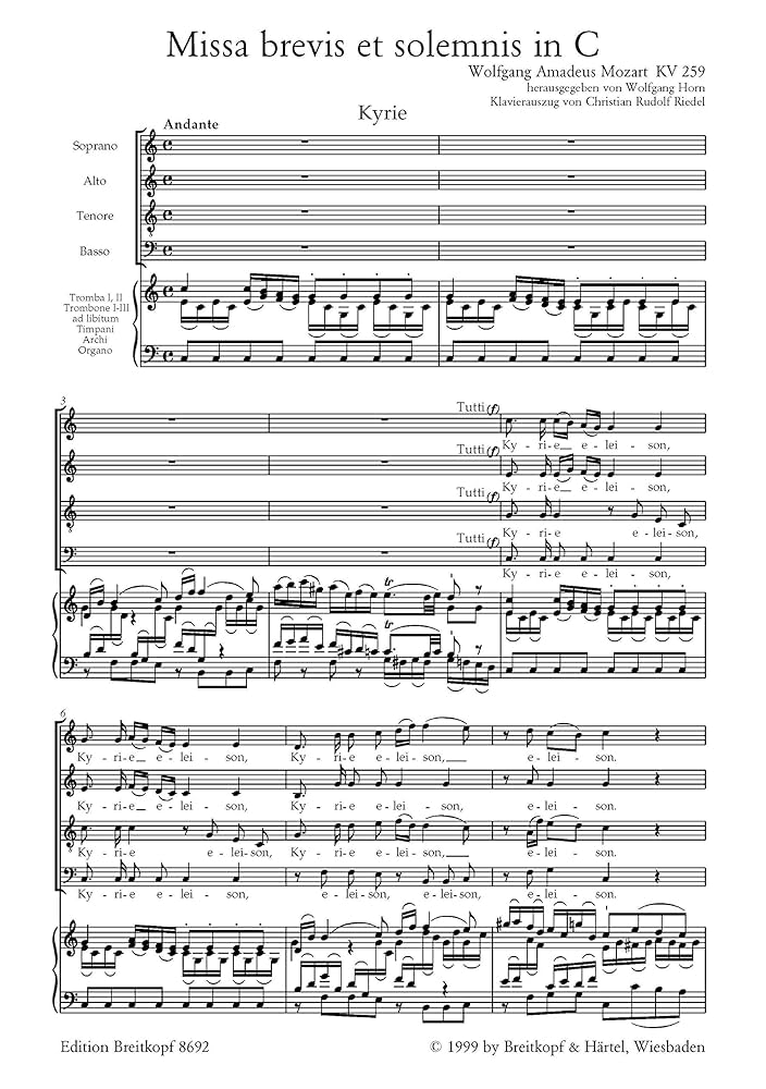 オーケストラ全パート譜　モーツァルト　雀のミサ　ミサブレビス　k.220 未使用 オーケストラ全パート譜 モーツァルト 雀のミサ ミサブレビス k