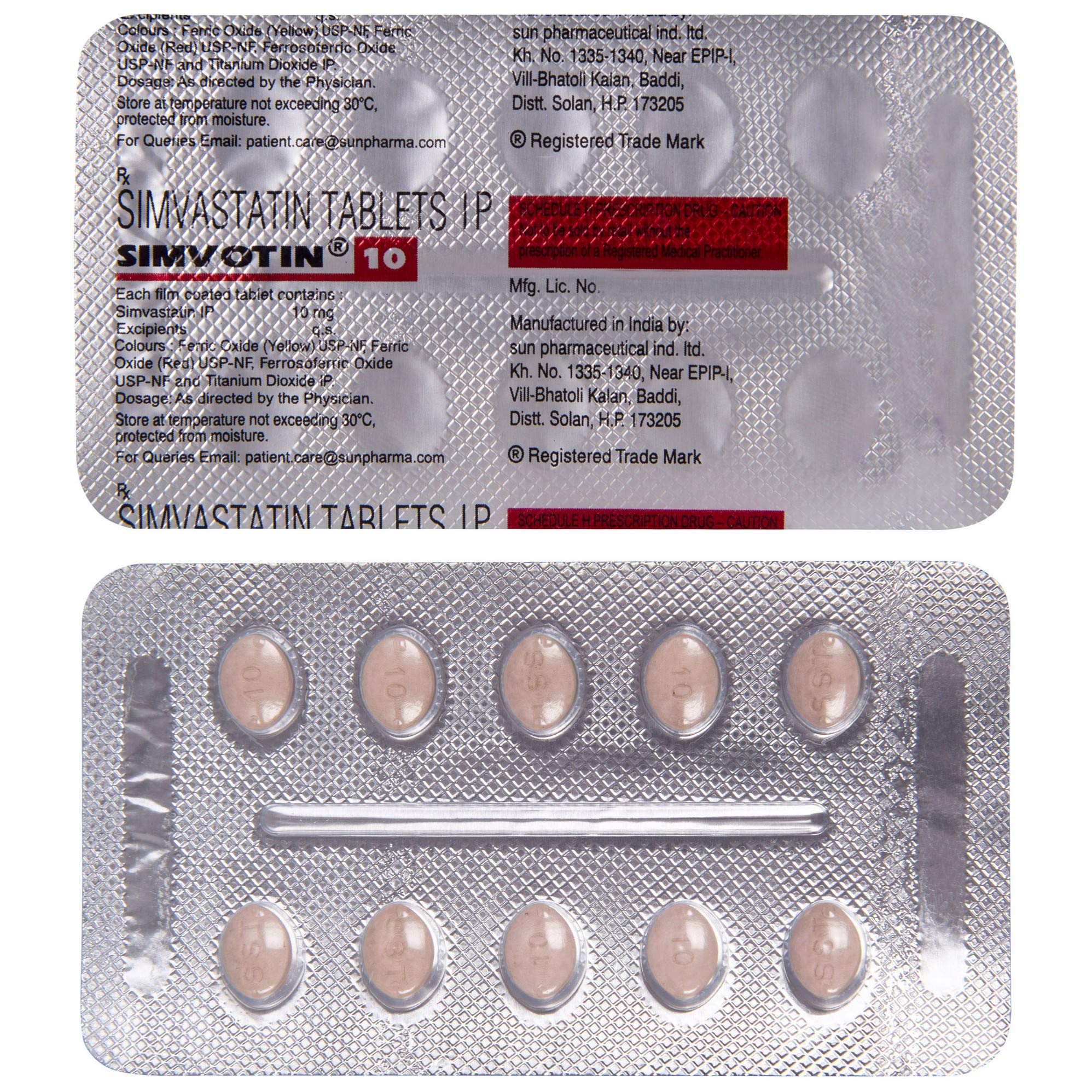 Simvotin 10 - Strip of 10 Tablets