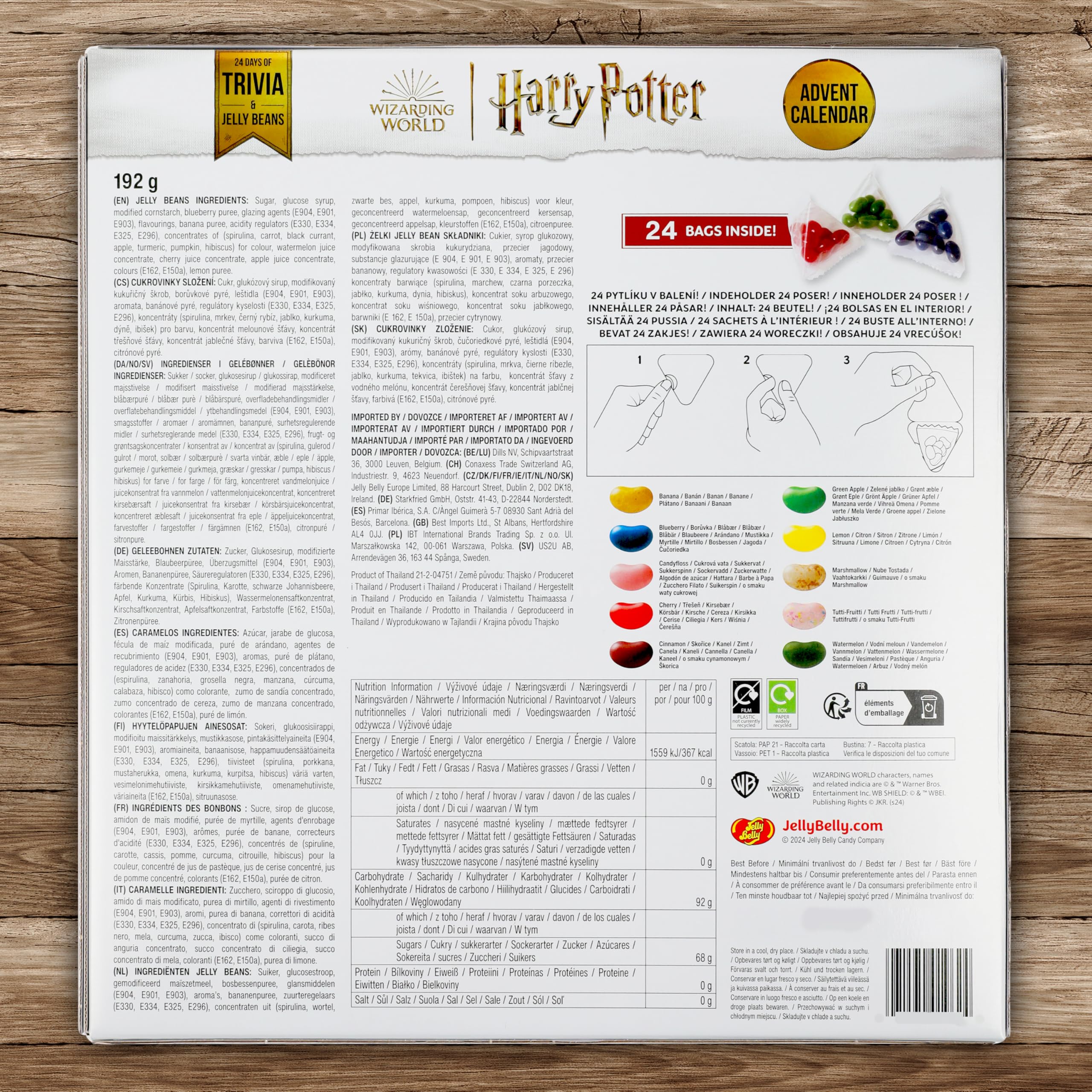 Calendario de Adviento Harry Potter 24 JellyBelly 192 g Edición Limitada