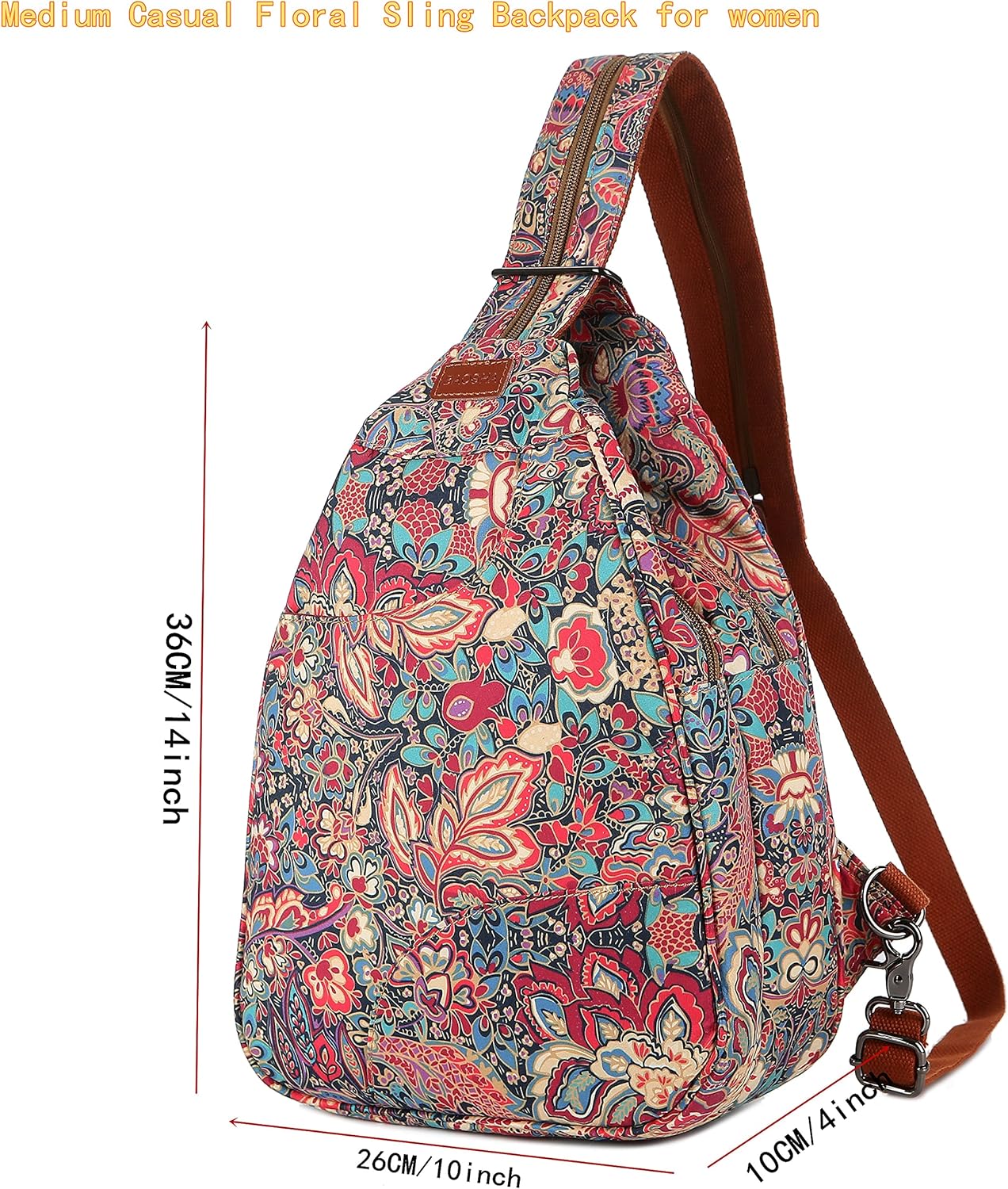 Women's Small Sling Crossbody bag Casual Backpack Purse for Outdoor Travel Hiking Backpack Colorful XB-17 (HS) - Image 3