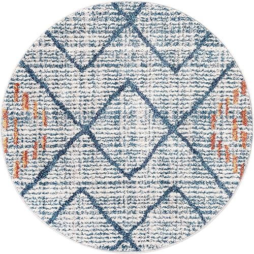 Vista 49 de Unique Loom Aramis Collection - Alfombra Kavi (2 pies x 6 pies 1 pulgada, marfil/azul)