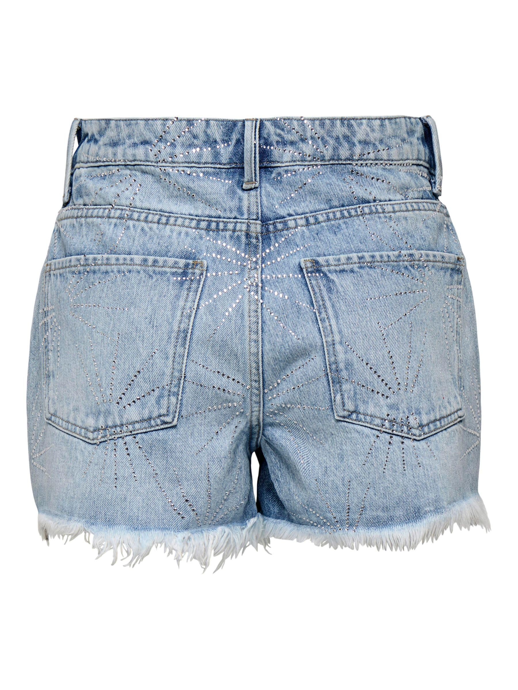 ONLY Women's Onlgabi Rhinestone Hw RW Shorts DNM Azg