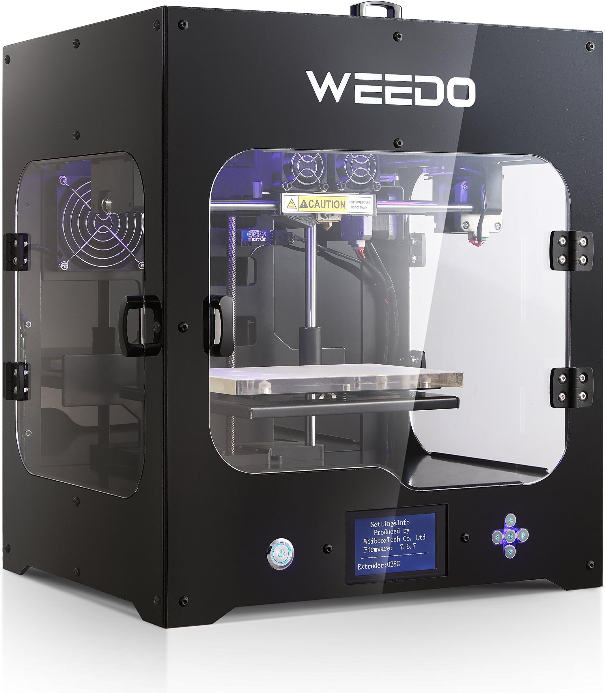 3D Printer Desktop by WEEDO M2 Metal Frame Structure Fully Enclosed and Assembled Single Extruder with Air Filtration Quiet and Healthy