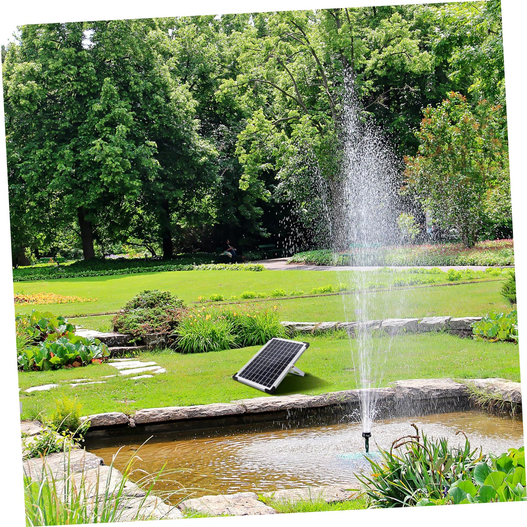 Pompa per Fontana Solare 1350l/h in Pp Nero per Prato e Laghetto | Installazione Semplice, Uso Versatile, Ricarica Comoda, Adatta a Giardino, Piscina e Vasca