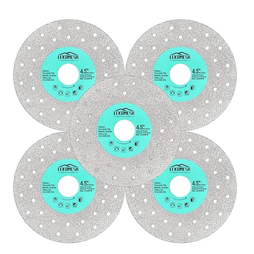 Disco de pulido de losa de roca  Disco cortador de vidrio de 4.5 pulgadas (5 unidades), hoja de corte de granito, muela de diamante para losa de